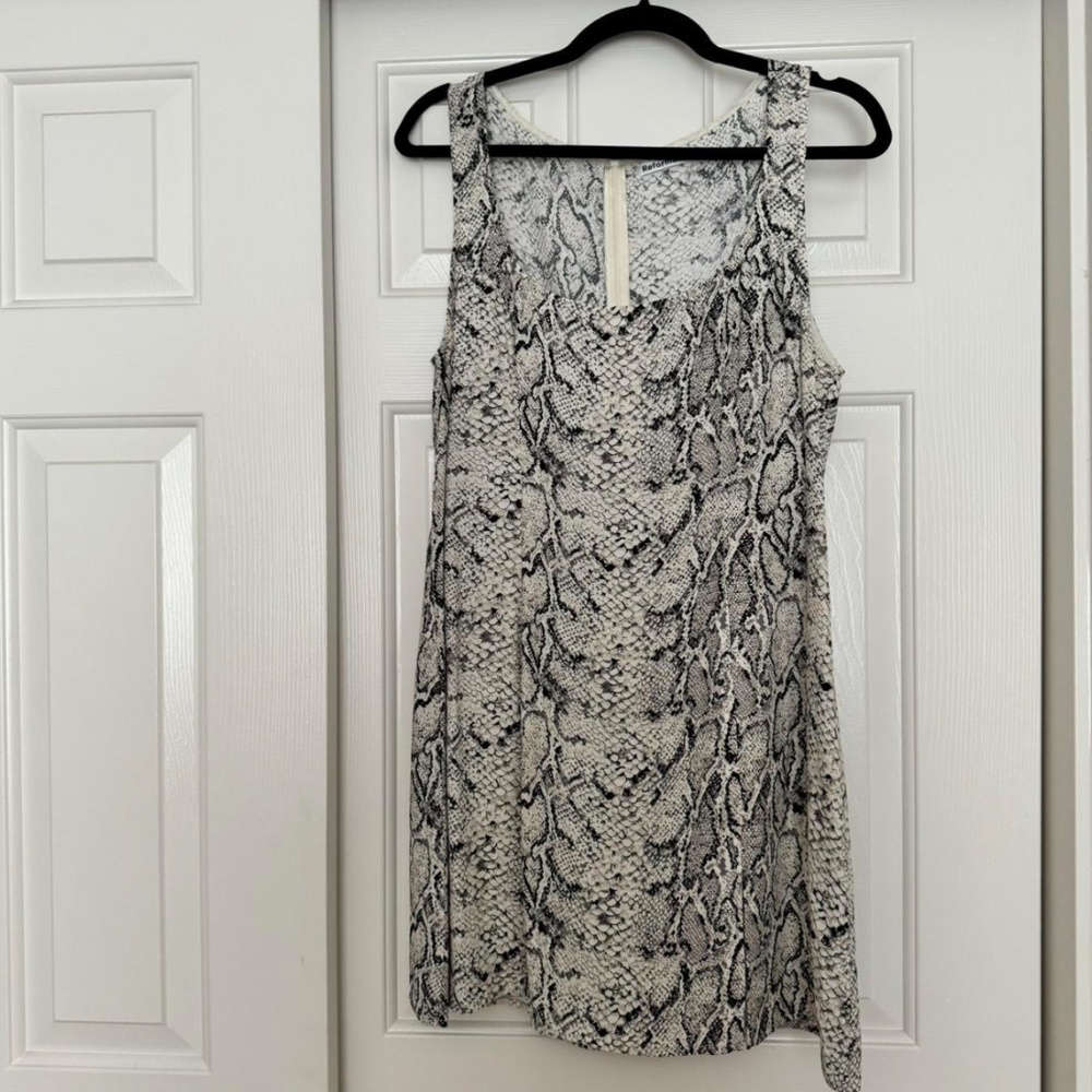 reformation slit noha dress in snake print